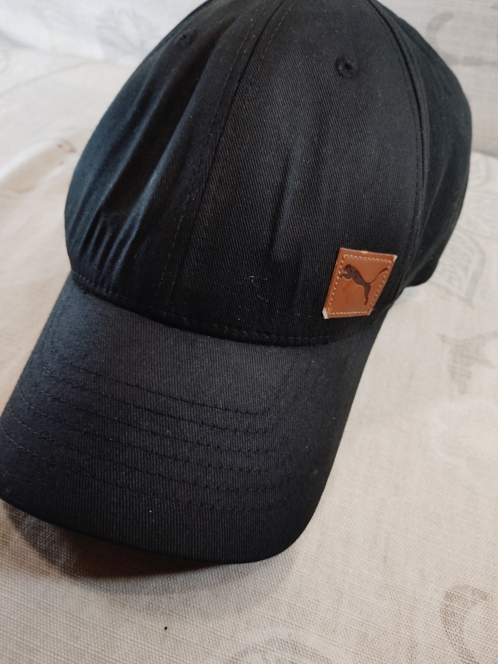 Puma Black Baseball Cap with Brown Patch Logo
